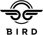 The bird logo on a green background in transportation.