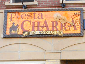 A building with a sign that says fiesta charra, located in Oxford, Ohio.