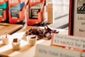 A table with some chocolate on it