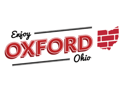 A red and black logo for the oxford ohio area.