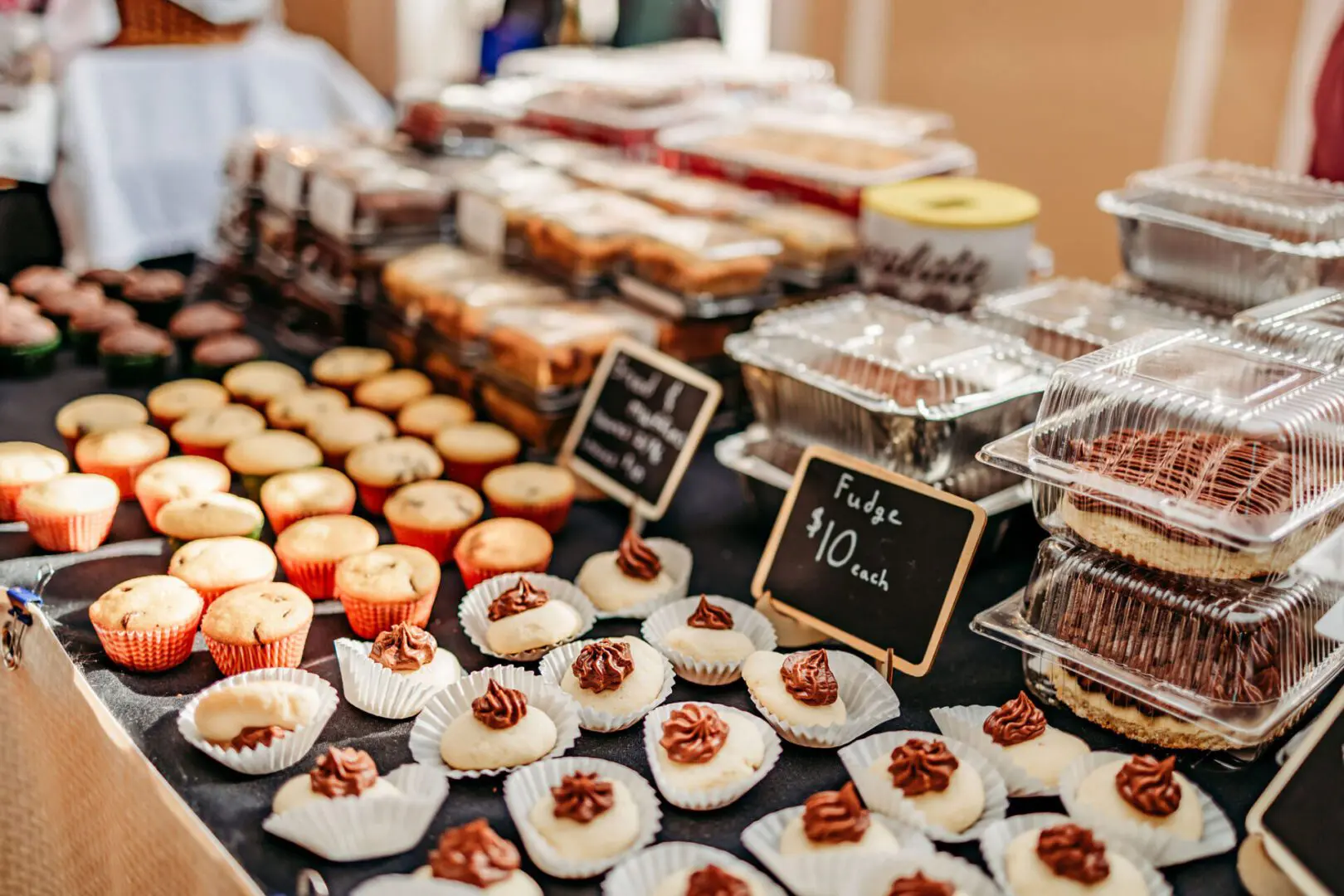 A table full of pastries at a winter event in Oxford, OH.