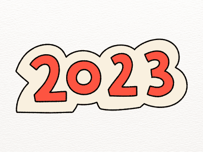 Graphic design of numbers 2023