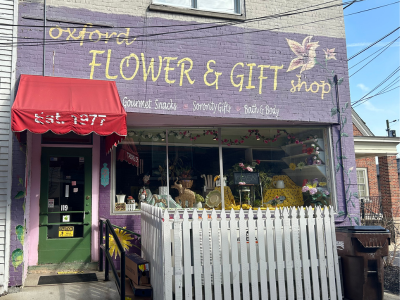 Exterior store front of Oxford Flower and Gift shop