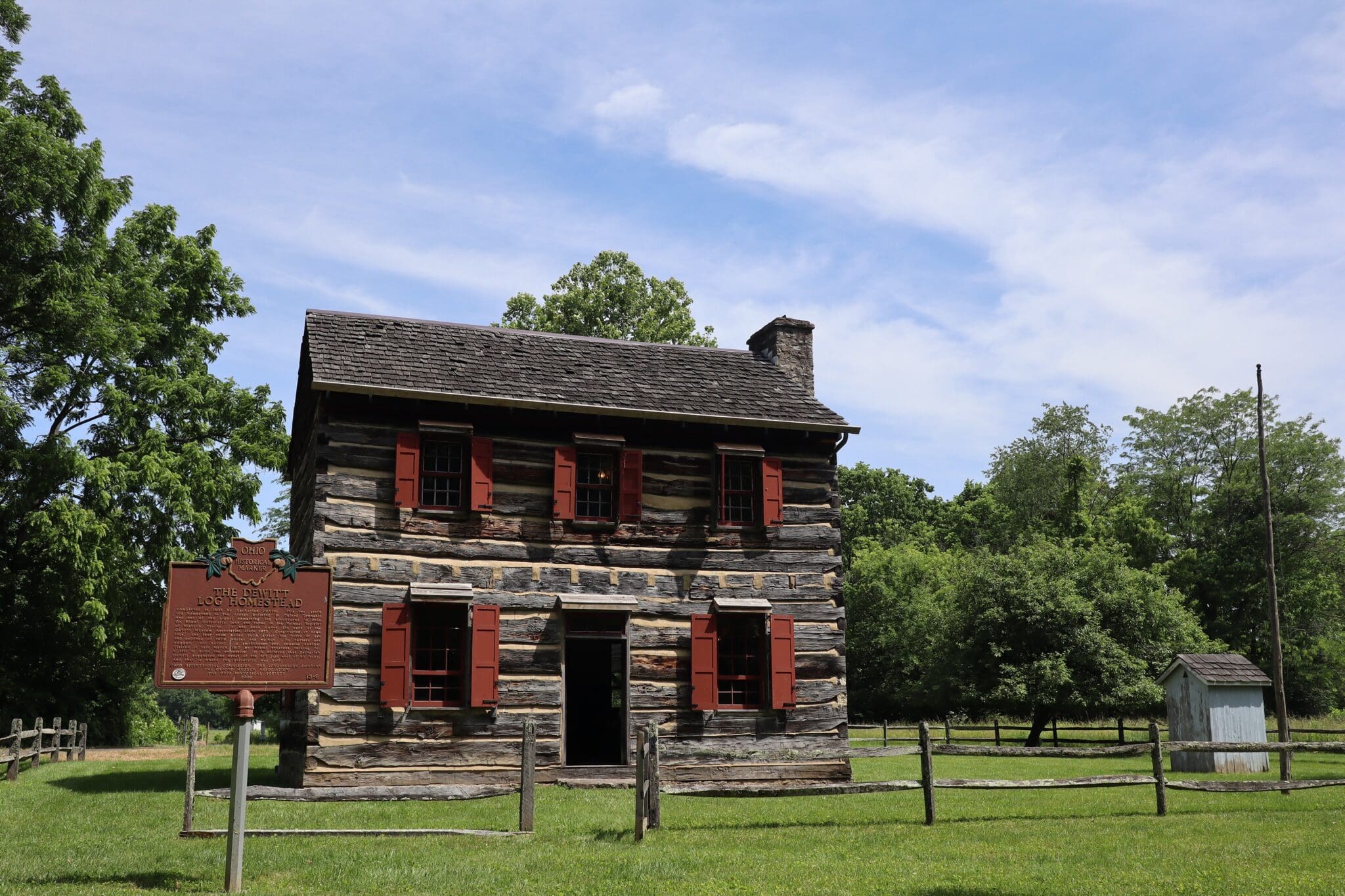 Historic DeWitt log homestead in Ohio.