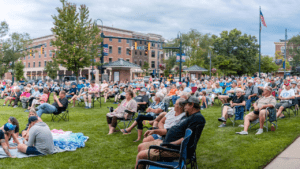 People sitting in lawn chairs at a Thursday Concert