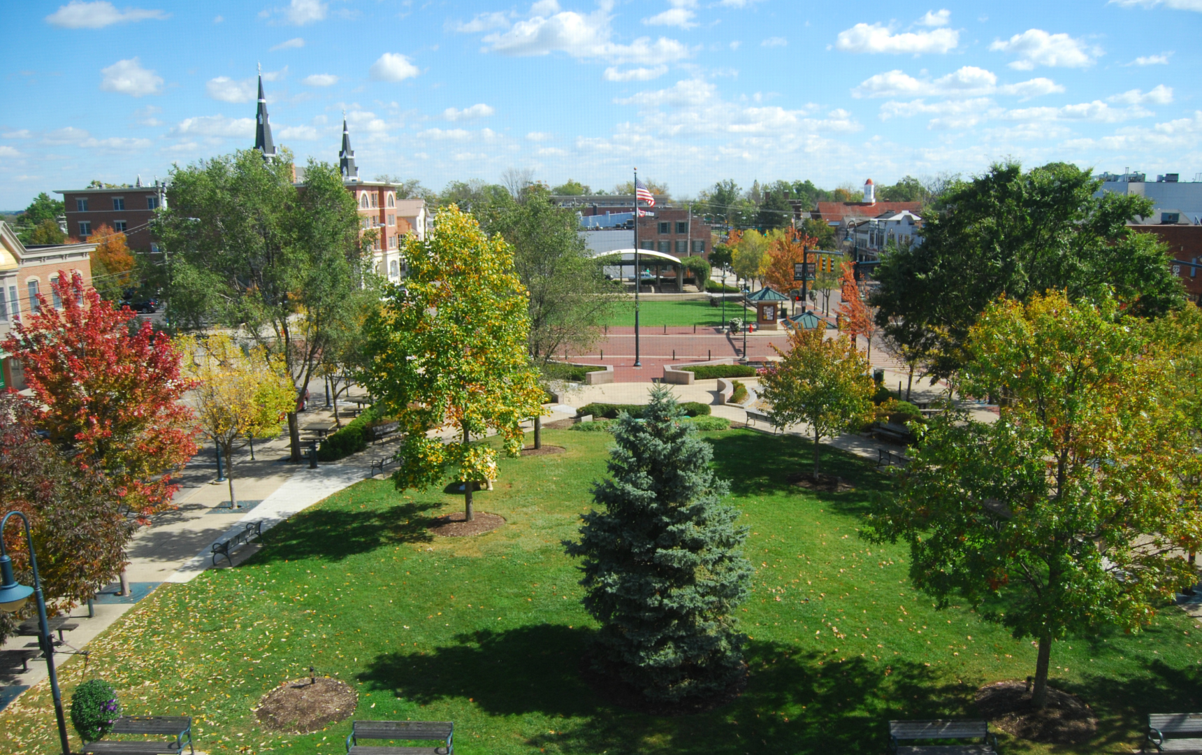 Scenic view from Dr. MLK Jr Park toward Oxford Memorial Park