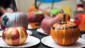 hand painted mini pumpkins from Howl-at-the-Moon