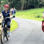 Two people riding their bikes on phase 3 of the Oxford Area Trails