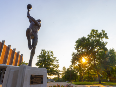 Wayne Embry statue outside of Millet Hall