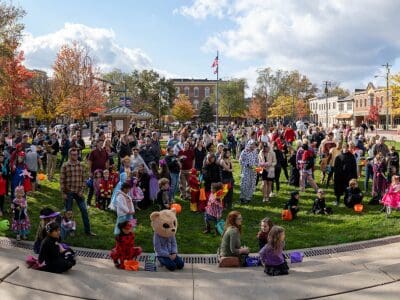 Oxford residents gather at Oxford Memorial Park for Uptown Trick-or-Treat