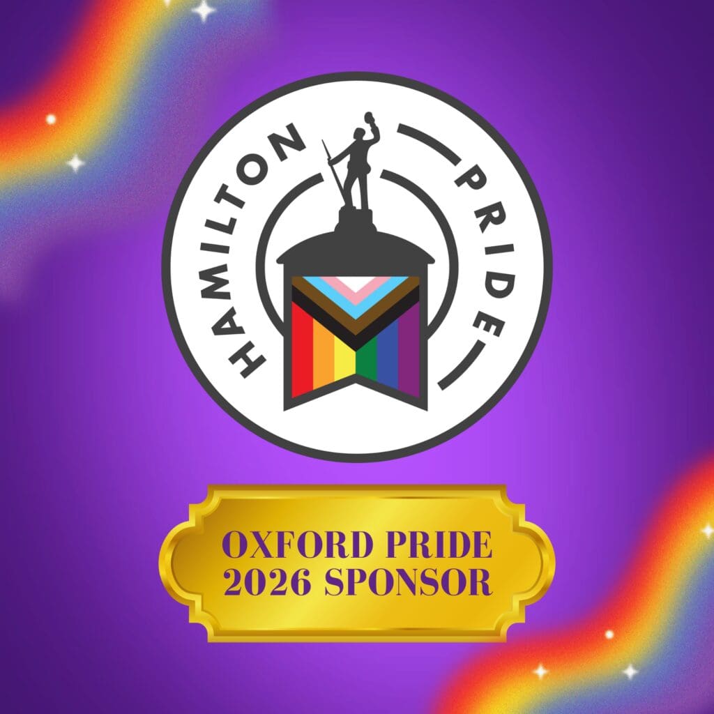 2026 Oxford Pride sponsorship plaque of Hamilton Pride.