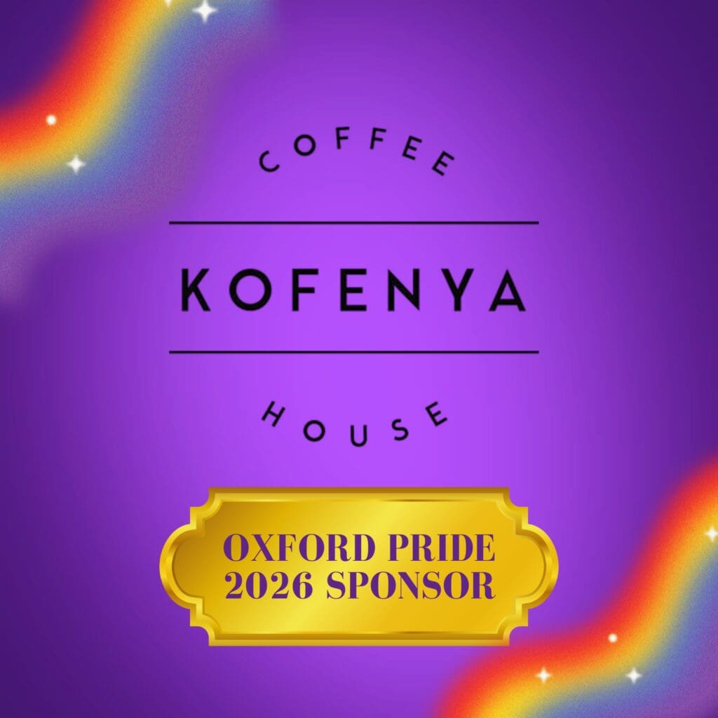 2026 Oxford Pride sponsorship plaque Kofenya Coffee House.