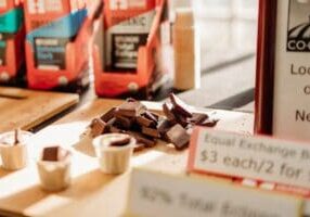 A table with some chocolate on it